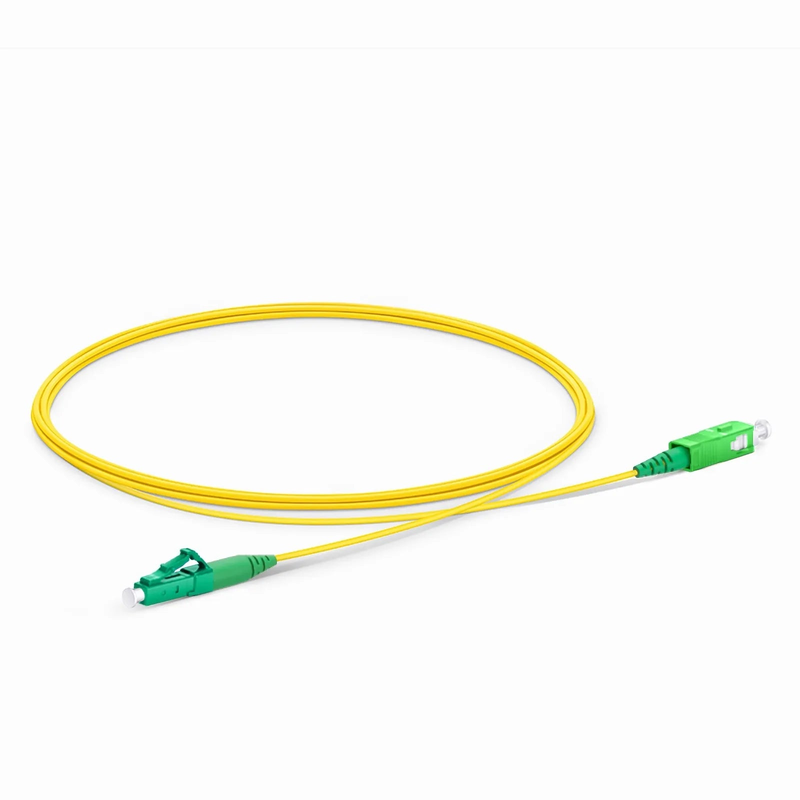 Refurb Squared 2m (7ft) Fiber Patch Cable, 1 Fiber, LC APC Simplex to SC APC Simplex, Single Mode (OS2), Riser (OFNR), 1.2mm, Tight-Buffered, Yellow