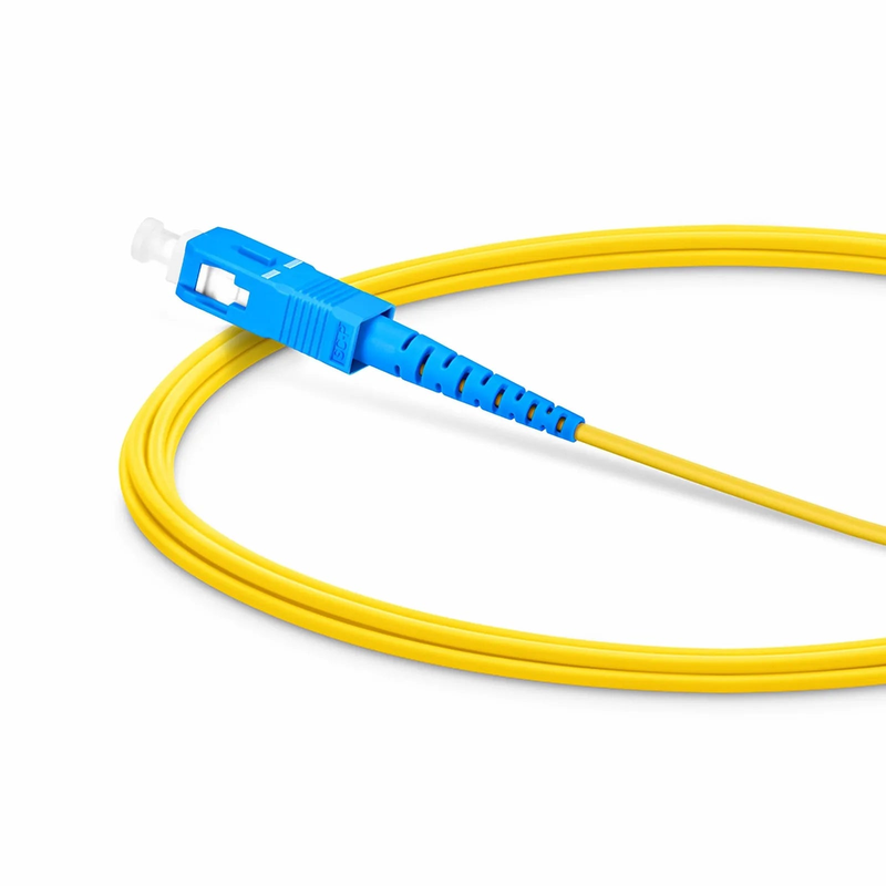 Refurb Squared 2m (7ft) Fiber Patch Cable, 1 Fiber, SC UPC Simplex to ST UPC Simplex, Single Mode (OS2), Riser (OFNR), 1.6mm, Tight-Buffered, Yellow
