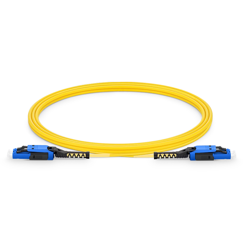 Refurb Squared 5m (16ft) Fiber Patch Cable, 2 Fibers, LC UPC Duplex to LC UPC Duplex Flat Clip with Push-Pull Boot Uniboot, Single Mode (OS2), Riser (OFNR), 2.0mm, Yellow