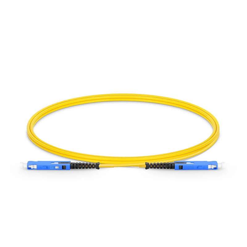 Refurb Squared 1m (3ft) Fiber Patch Cable, 2 Fibers, SN UPC Duplex to SN UPC Duplex Uniboot, Single Mode (OS2), Riser (OFNR), 1.6mm, Yellow, for 400G Network Connection