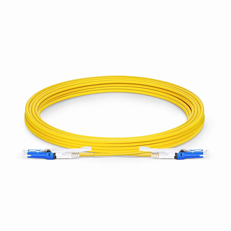 Refurb Squared 5m (16ft) Fiber Patch Cable, 2 Fibers, CSA UPC Duplex to CSA UPC Duplex Uniboot, Single Mode (OS2), Riser (OFNR), 2.0mm, Yellow, for 200/400G Network Connection