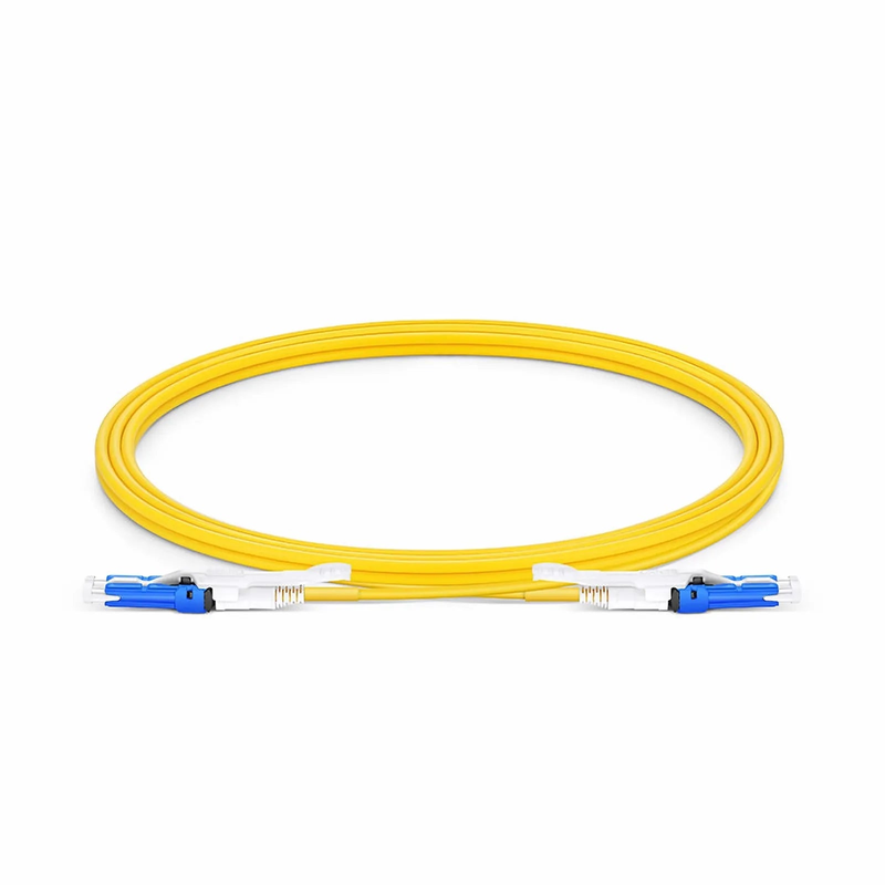 Refurb Squared 2m (7ft) Fiber Patch Cable, 2 Fibers, CSA UPC Duplex to CSA UPC Duplex Uniboot, Single Mode (OS2), Riser (OFNR), 2.0mm, Yellow, for 200/400G Network Connection