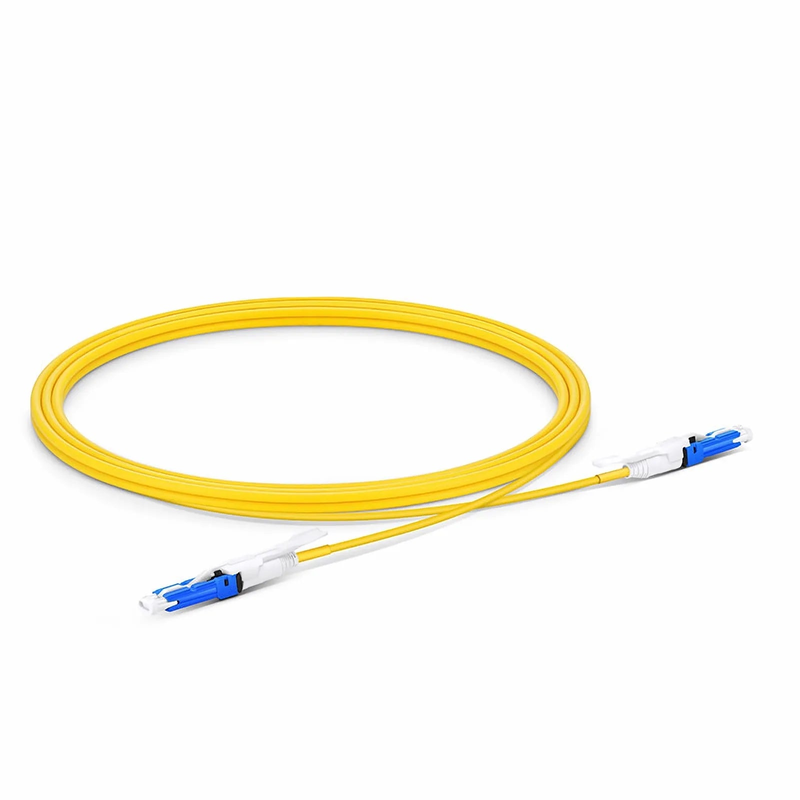 Refurb Squared 2m (7ft) Fiber Patch Cable, 2 Fibers, CSA UPC Duplex to CSA UPC Duplex Uniboot, Single Mode (OS2), Riser (OFNR), 2.0mm, Yellow, for 200/400G Network Connection