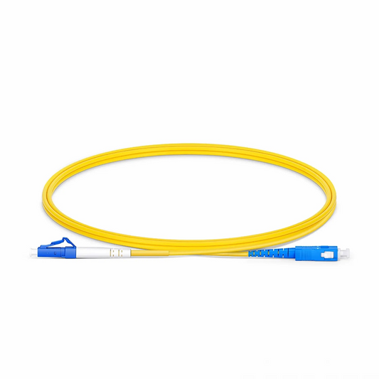 Refurb Squared 1m (3ft) Fiber Patch Cable, 1 Fiber, LC UPC Simplex to SC UPC Simplex, Single Mode (OS2), Riser (OFNR), 2.0mm, Tight-Buffered, Yellow