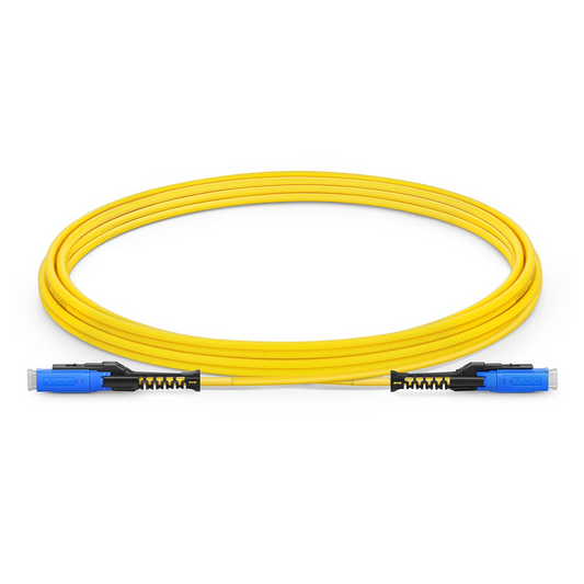 Refurb Squared 3m (10ft) Fiber Patch Cable, 2 Fibers, MDC UPC Duplex to MDC UPC Duplex Uniboot, Single Mode (OS2), Riser (OFNR), 2.0mm, Yellow, for 100/400/800G Network Connection