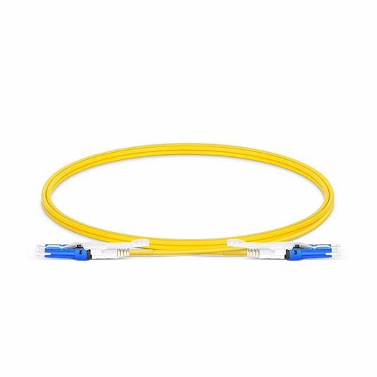 Refurb Squared 1m (3ft) Fiber Patch Cable, 2 Fibers, CSA UPC Duplex to CSA UPC Duplex Uniboot, Single Mode (OS2), Riser (OFNR), 2.0mm, Yellow, for 200/400G Network Connection