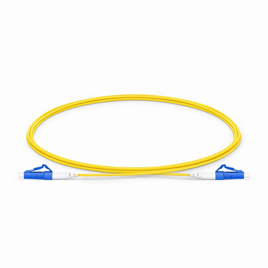 Refurb Squared 2m (7ft) Fiber Patch Cable, 1 Fiber, LC UPC Simplex to LC UPC Simplex, Single Mode (OS2), Riser (OFNR), 1.2mm, Tight-Buffered, Yellow
