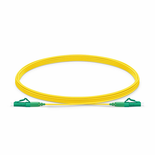 Refurb Squared 5m (16ft) Fiber Patch Cable, 1 Fiber, LC APC Simplex to LC APC Simplex, Single Mode (OS2), Riser (OFNR), 1.2mm, Tight-Buffered, Yellow