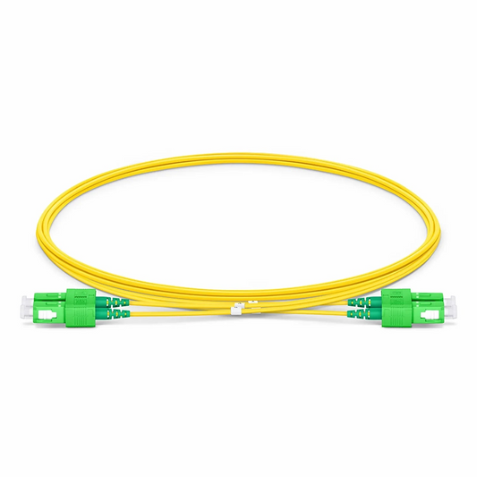Refurb Squared 2m (7ft) Fiber Patch Cable, 2 Fibers, SC APC Duplex to SC APC Duplex, Single Mode (OS2), LSZH, 1.2mm, Tight-Buffered, Yellow