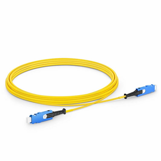 Refurb Squared 3m (10ft) Fiber Patch Cable, 2 Fibers, SN UPC Duplex to SN UPC Duplex Uniboot, Single Mode (OS2), Riser (OFNR), 1.6mm, Yellow, for 400G Network Connection
