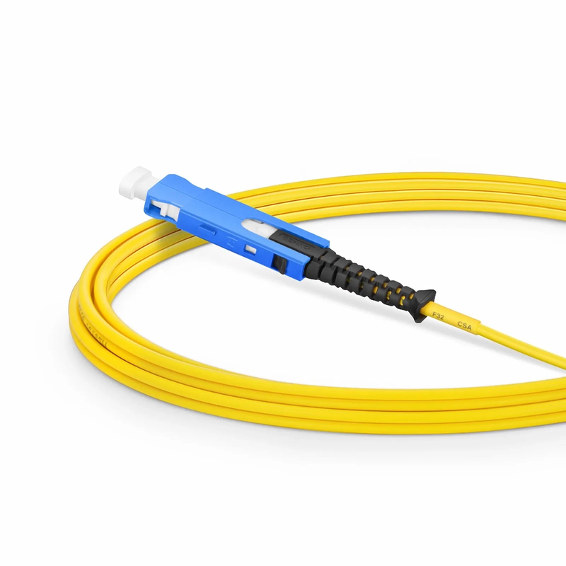 Refurb Squared 3m (10ft) Fiber Patch Cable, 2 Fibers, SN UPC Duplex to SN UPC Duplex Uniboot, Single Mode (OS2), Riser (OFNR), 1.6mm, Yellow, for 400G Network Connection