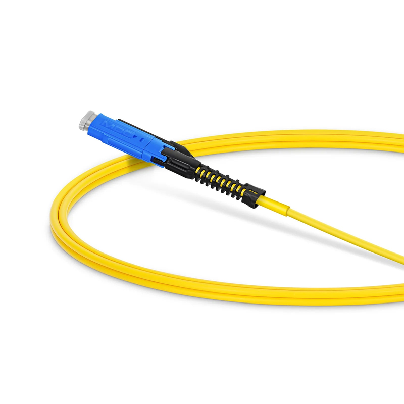 Refurb Squared 1m (3ft) Fiber Patch Cable, 2 Fibers, MDC UPC Duplex to MDC UPC Duplex Uniboot, Single Mode (OS2), Riser (OFNR), 2.0mm, Yellow, for 100/400/800G Network Connection