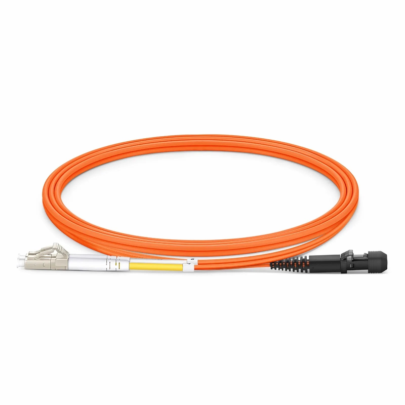 Refurb Squared 1m (3ft) Fiber Patch Cable, 2 Fibers, LC UPC Duplex to MTRJ UPC Male Duplex, Multimode (OM2), Riser (OFNR), 1.8mm, Tight-Buffered, Orange