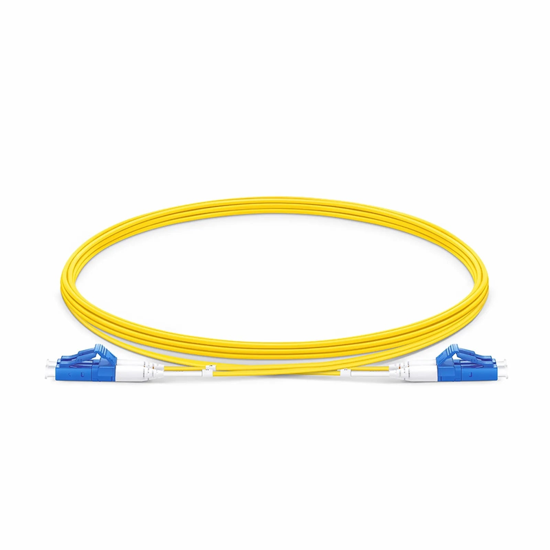 Refurb Squared 3m (10ft) Fiber Patch Cable, 2 Fibers, LC UPC Duplex to LC UPC Duplex, Single Mode (OS2), Riser (OFNR), 1.2mm, Tight-Buffered, Yellow