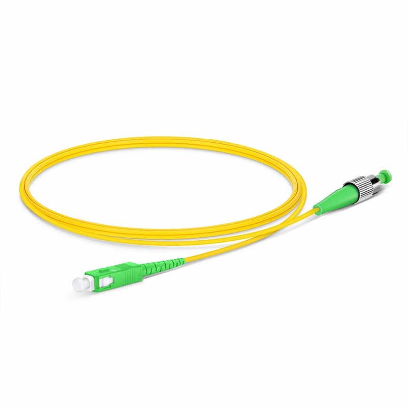 Refurb Squared 1m (3ft) Fiber Patch Cable, 1 Fiber, SC APC Simplex to FC APC Simplex, Single Mode (OS2), Riser (OFNR), 2.0mm, Tight-Buffered, Yellow
