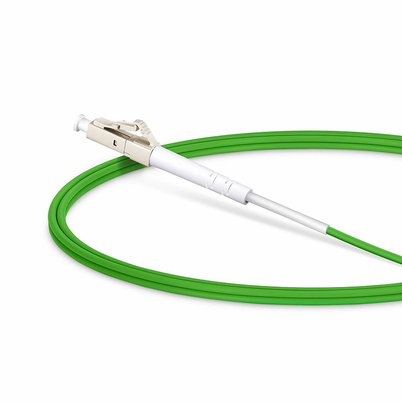 Refurb Squared 1m (3ft) Fiber Patch Cable, 1 Fiber, LC UPC Simplex to LC UPC Simplex, Multimode (OM5), Riser (OFNR), 2.0mm, Tight-Buffered, Lime Green