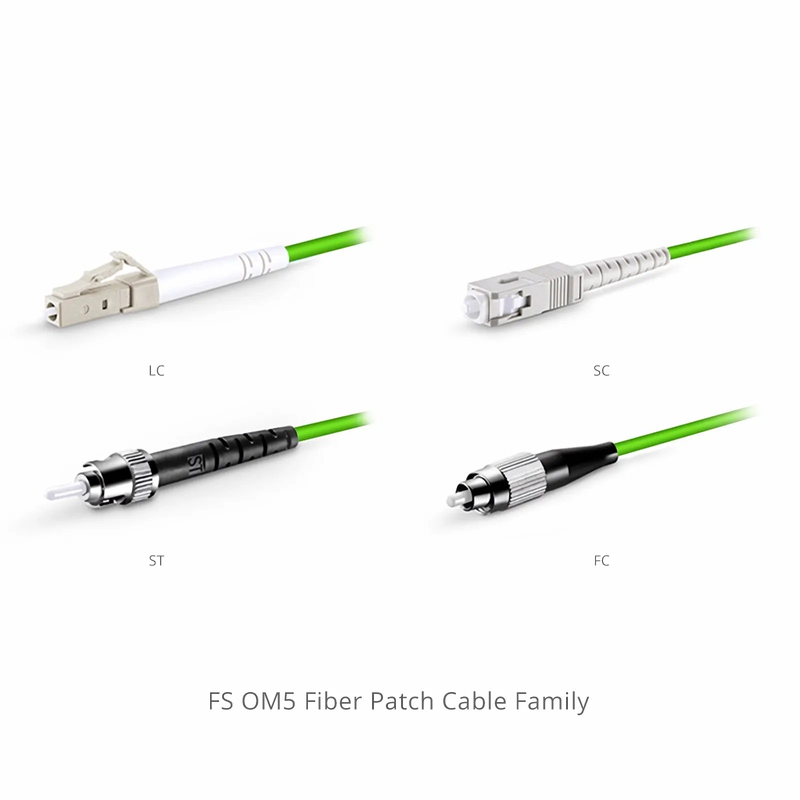 Refurb Squared 15m (49ft) Fiber Patch Cable, 1 Fiber, LC UPC Simplex to LC UPC Simplex, Multimode (OM5), Riser (OFNR), 2.0mm, Tight-Buffered, Lime Green