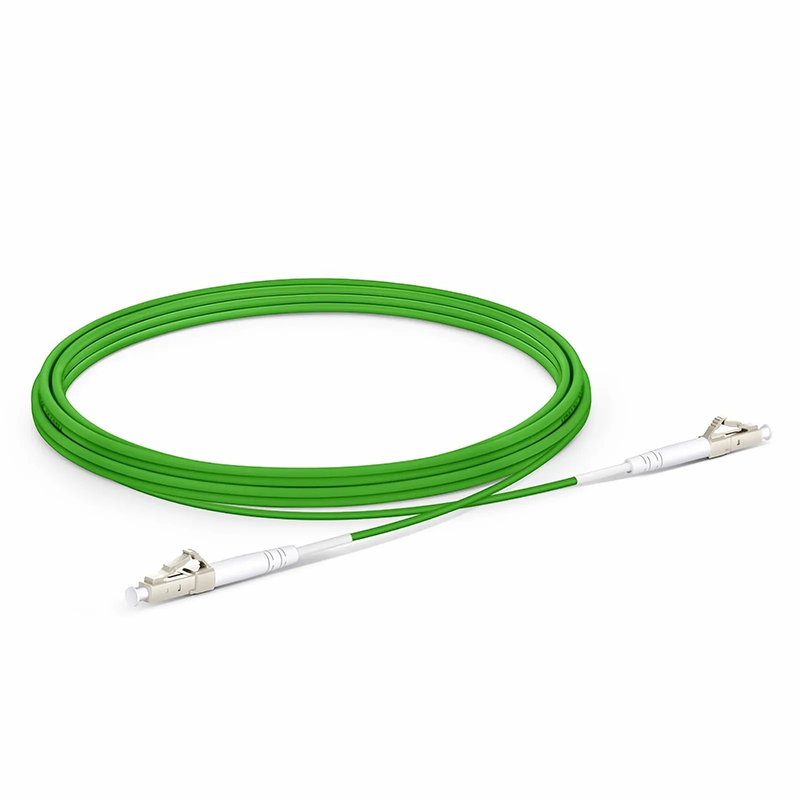 Refurb Squared 3m (10ft) Fiber Patch Cable, 1 Fiber, LC UPC Simplex to LC UPC Simplex, Multimode (OM5), Riser (OFNR), 2.0mm, Tight-Buffered, Lime Green