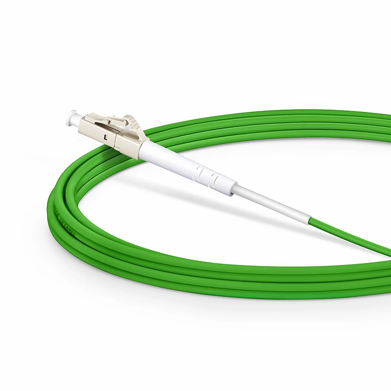 Refurb Squared 3m (10ft) Fiber Patch Cable, 1 Fiber, LC UPC Simplex to LC UPC Simplex, Multimode (OM5), Riser (OFNR), 2.0mm, Tight-Buffered, Lime Green