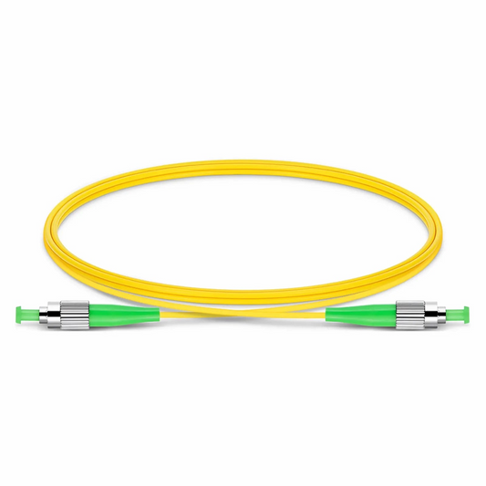 Refurb Squared 1m (3ft) Fiber Patch Cable, 1 Fiber, FC APC Simplex to FC APC Simplex, Single Mode (OS2), Riser (OFNR), 2.0mm, Tight-Buffered, Yellow