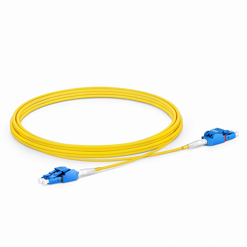 Refurb Squared 3m (10ft) Fiber Patch Cable, 2 Fibers, LC UPC Duplex to LC UPC Duplex Switchable Clip Uniboot, Single Mode (OS2), Riser (OFNR), 2.0mm, Yellow