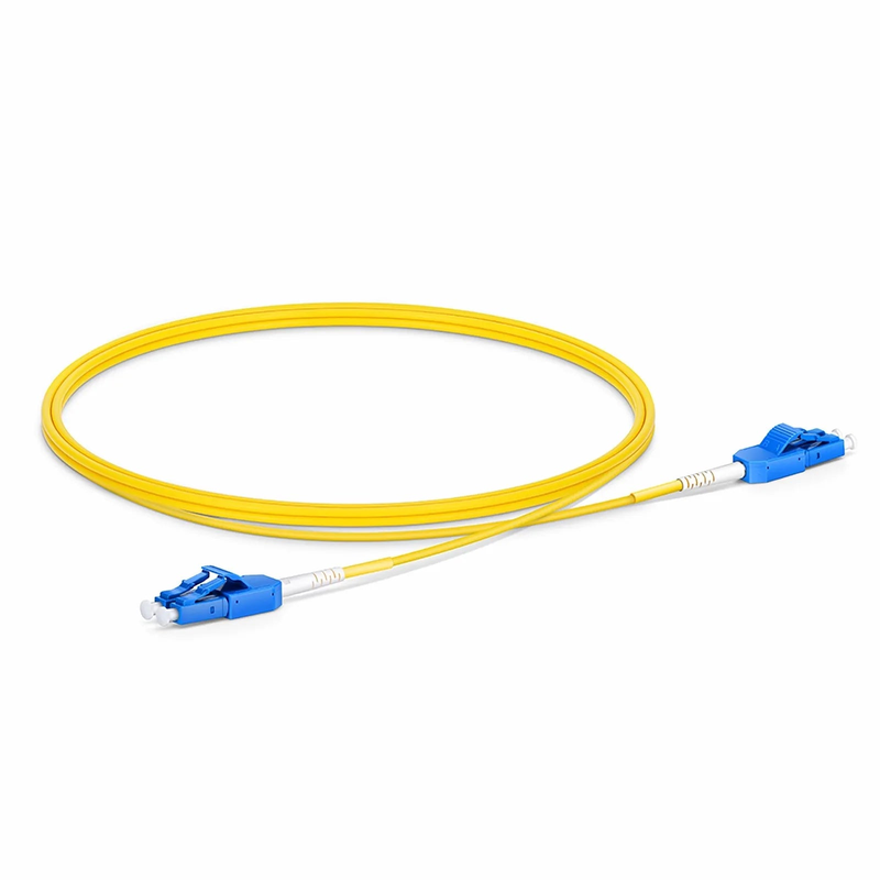 Refurb Squared 1m (3ft) Fiber Patch Cable, 2 Fibers, LC UPC Duplex to LC UPC Duplex Standard Clip Uniboot, Single Mode (OS2), Riser (OFNR), 2.0mm, Yellow