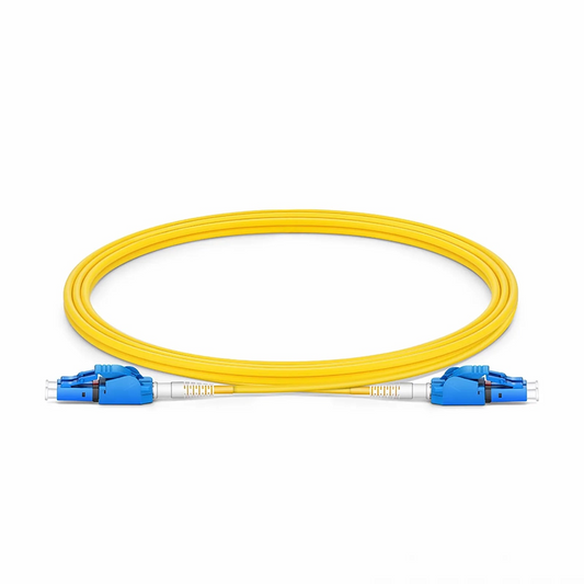 Refurb Squared 2m (7ft) Fiber Patch Cable, 2 Fibers, LC UPC Duplex to LC UPC Duplex Switchable Clip Uniboot, Single Mode (OS2), Riser (OFNR), 2.0mm, Yellow