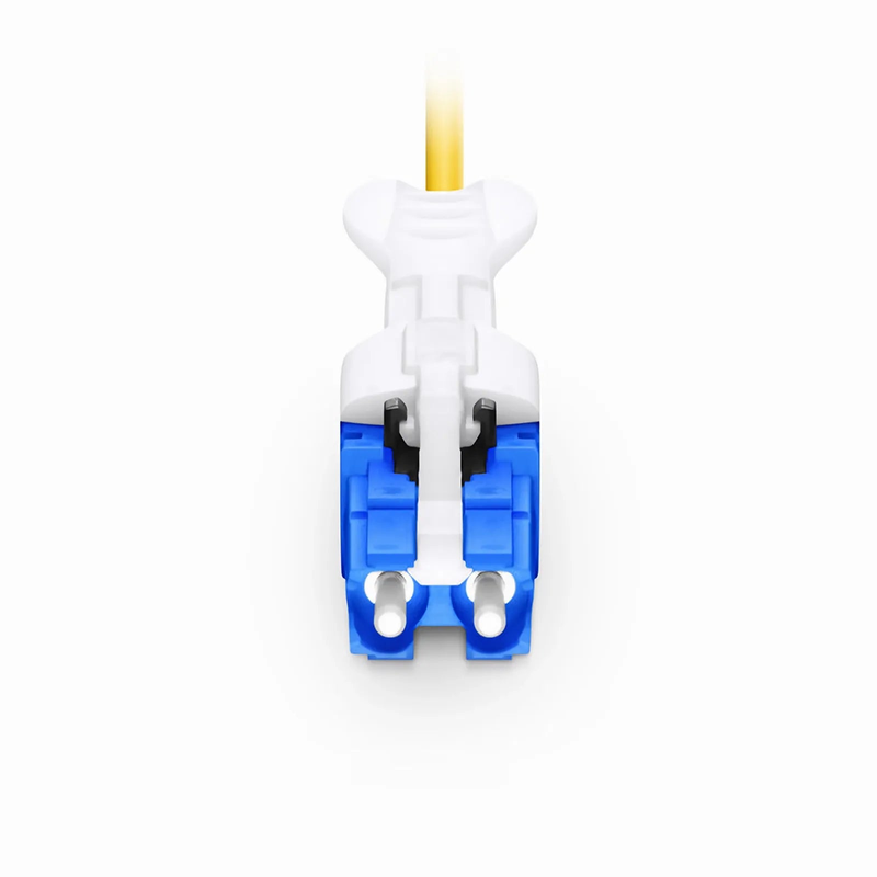 Refurb Squared 1m (3ft) Fiber Patch Cable, 2 Fibers, CSA UPC Duplex to LC UPC Duplex Flat Clip Uniboot, Single Mode (OS2), Riser (OFNR), 2.0mm, Yellow, for 200/400G Network Connection