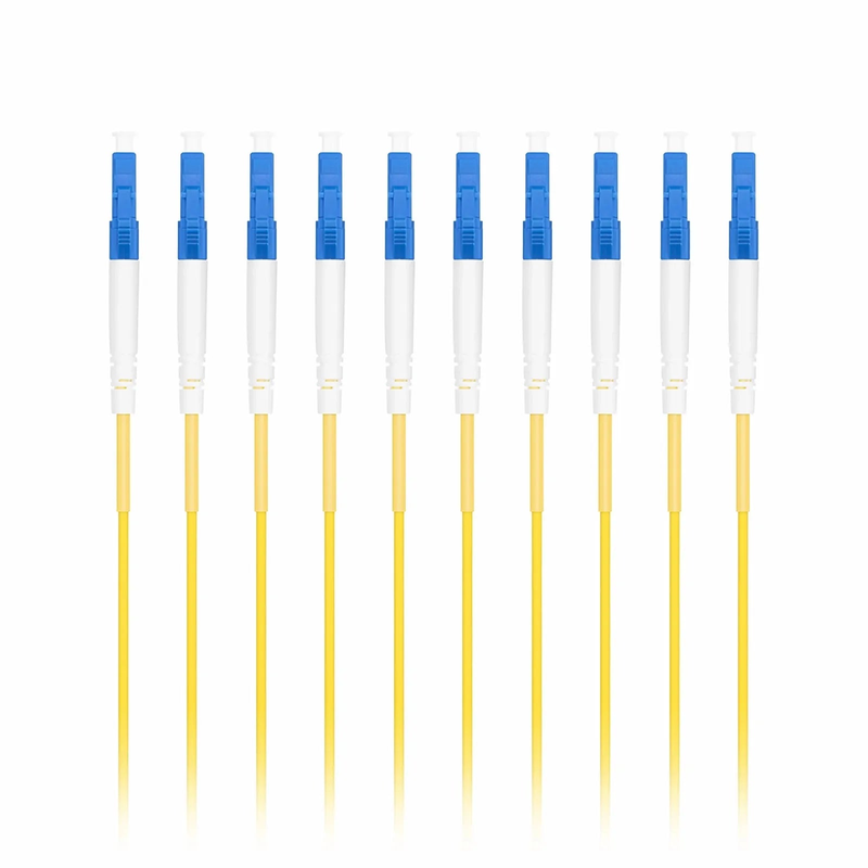 Refurb Squared 3m (10ft) Fiber Patch Cable, 1 Fiber, LC UPC Simplex to LC UPC Simplex, Single Mode (OS2), Riser (OFNR), 2.0mm, Tight-Buffered, Yellow, 10 Pcs/Pack