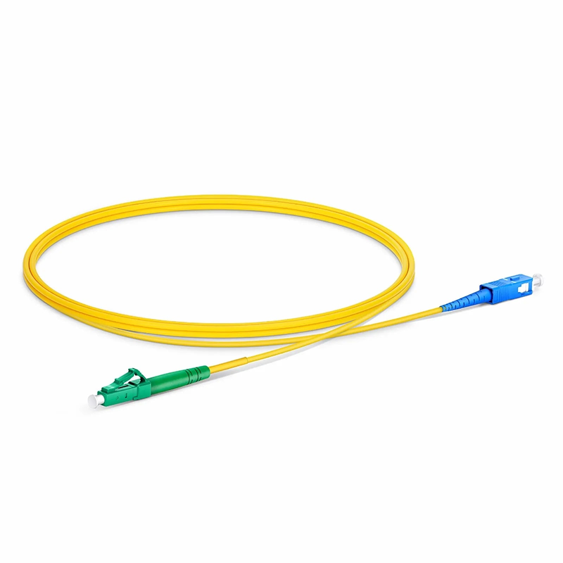 Refurb Squared 1m (3ft) Fiber Patch Cable, 1 Fiber, LC APC Simplex to SC UPC Simplex, Single Mode (OS2), Riser (OFNR), 2.0mm, Tight-Buffered, Yellow