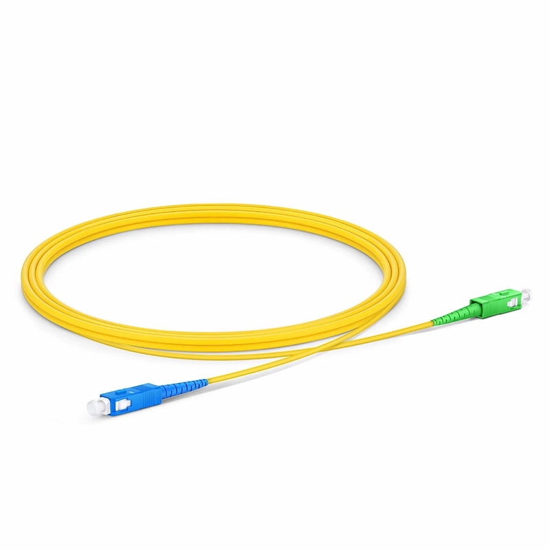 Refurb Squared 2m (7ft) Fiber Patch Cable, 1 Fiber, SC UPC Simplex to SC APC Simplex, Single Mode (OS2), Riser (OFNR), 2.0mm, Tight-Buffered, Yellow