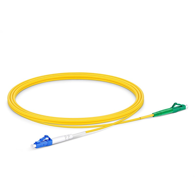 Refurb Squared 2m (7ft) Fiber Patch Cable, 1 Fiber, LC UPC Simplex to LC APC Simplex, Single Mode (OS2), Riser (OFNR), 2.0mm, Tight-Buffered, Yellow