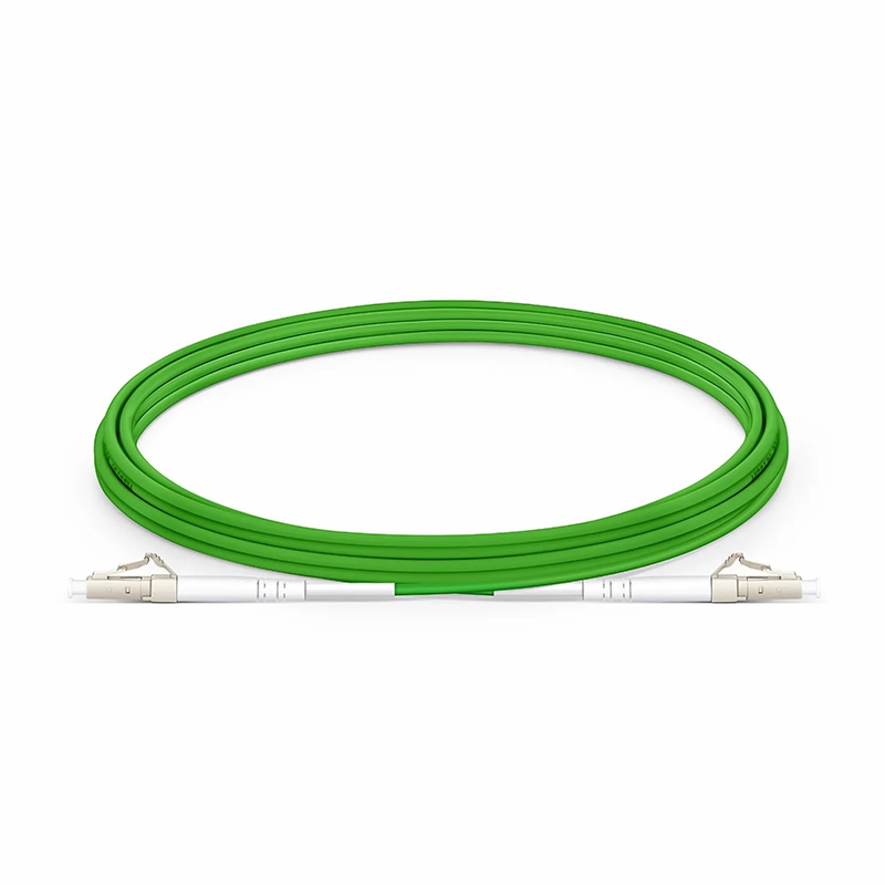 Refurb Squared 3m (10ft) Fiber Patch Cable, 1 Fiber, LC UPC Simplex to LC UPC Simplex, Multimode (OM5), Riser (OFNR), 2.0mm, Tight-Buffered, Lime Green
