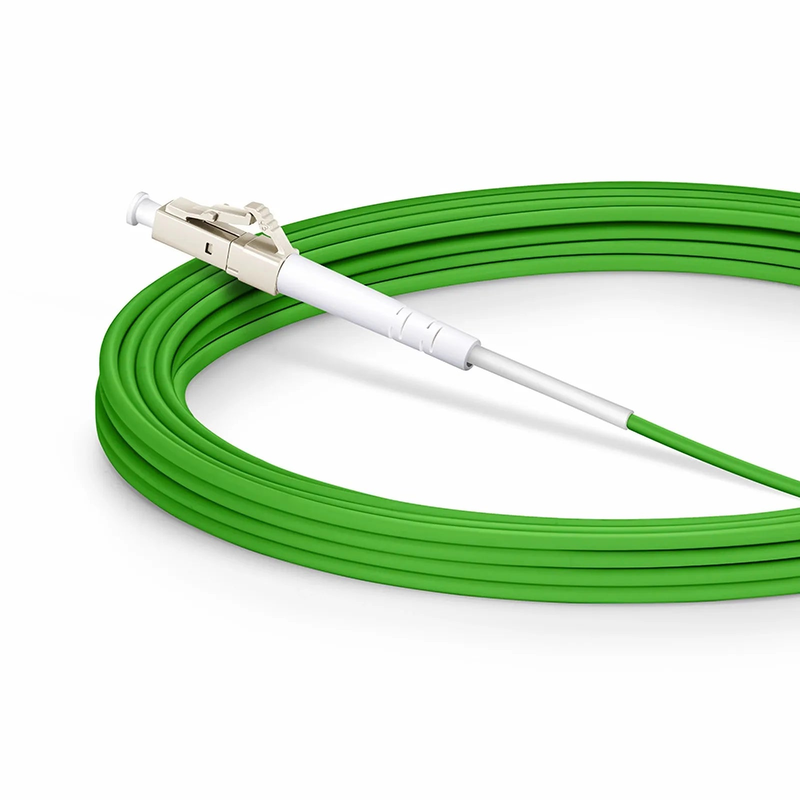 Refurb Squared 5m (16ft) Fiber Patch Cable, 1 Fiber, LC UPC Simplex to LC UPC Simplex, Multimode (OM5), Riser (OFNR), 2.0mm, Tight-Buffered, Lime Green
