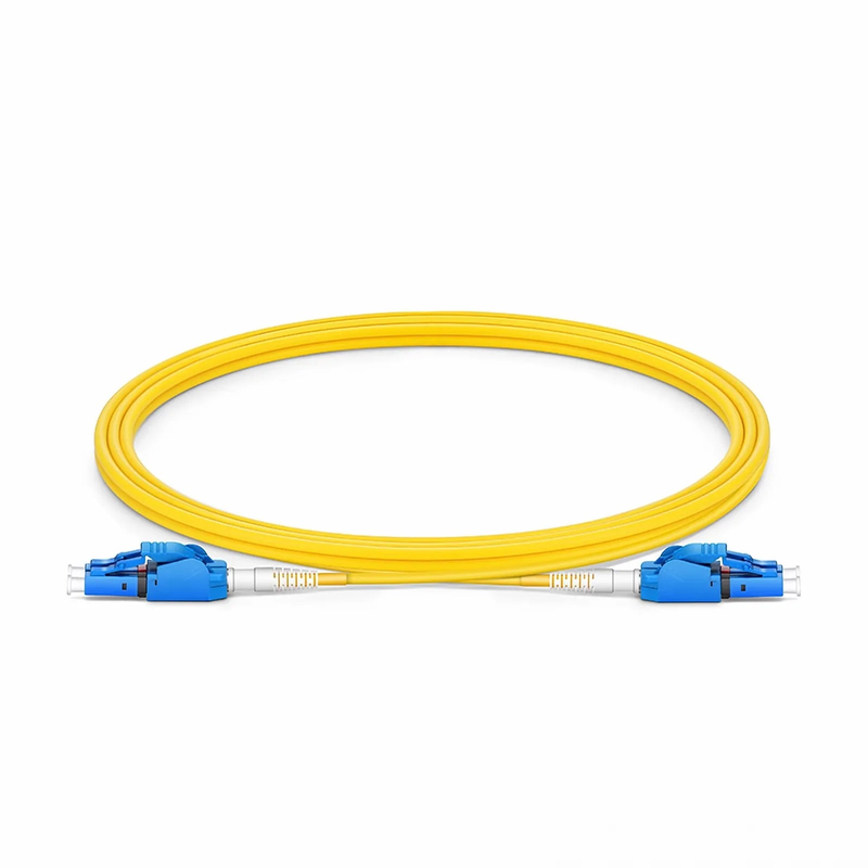 Refurb Squared 2m (7ft) Fiber Patch Cable, 2 Fibers, LC UPC Duplex to LC UPC Duplex Switchable Clip Uniboot, Single Mode (OS2), Riser (OFNR), 2.0mm, Yellow