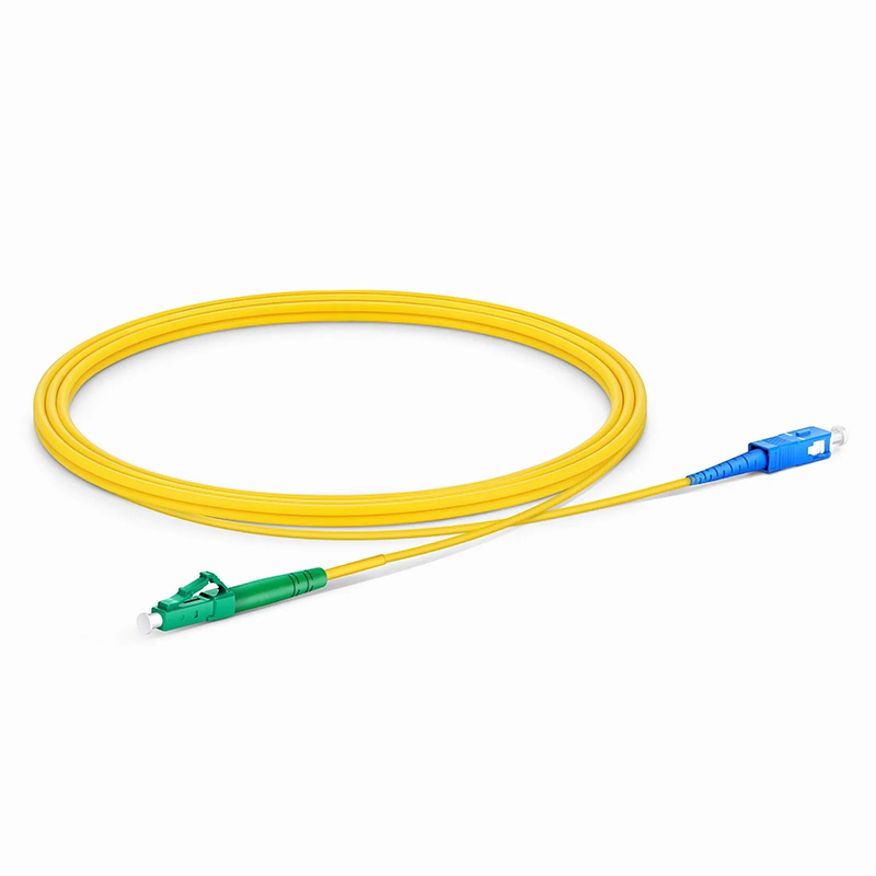 Refurb Squared 2m (7ft) Fiber Patch Cable, 1 Fiber, LC APC Simplex to SC UPC Simplex, Single Mode (OS2), Riser (OFNR), 2.0mm, Tight-Buffered, Yellow