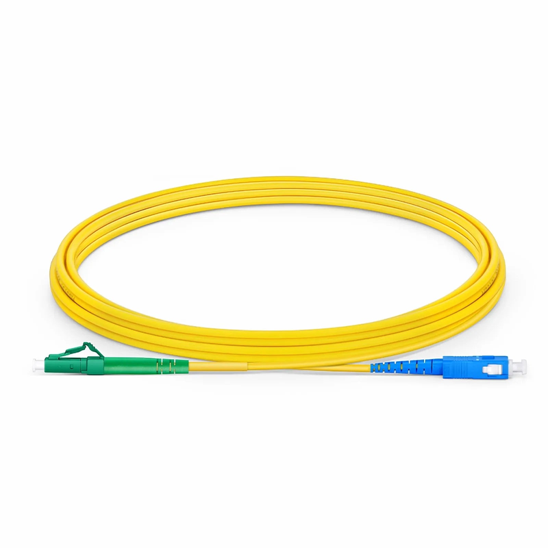 Refurb Squared 3m (10ft) Fiber Patch Cable, 1 Fiber, LC APC Simplex to SC UPC Simplex, Single Mode (OS2), Riser (OFNR), 2.0mm, Tight-Buffered, Yellow