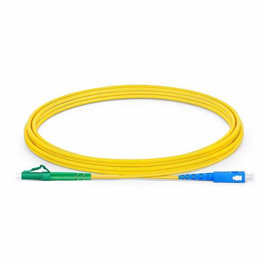 Refurb Squared 3m (10ft) Fiber Patch Cable, 1 Fiber, LC APC Simplex to SC UPC Simplex, Single Mode (OS2), Riser (OFNR), 2.0mm, Tight-Buffered, Yellow