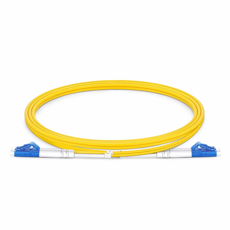 Refurb Squared 1m (3ft) Fiber Patch Cable, 2 Fibers, LC UPC Duplex to LC UPC Duplex, Single Mode (OS2), Riser (OFNR), 2.0mm, Tight-Buffered, Yellow