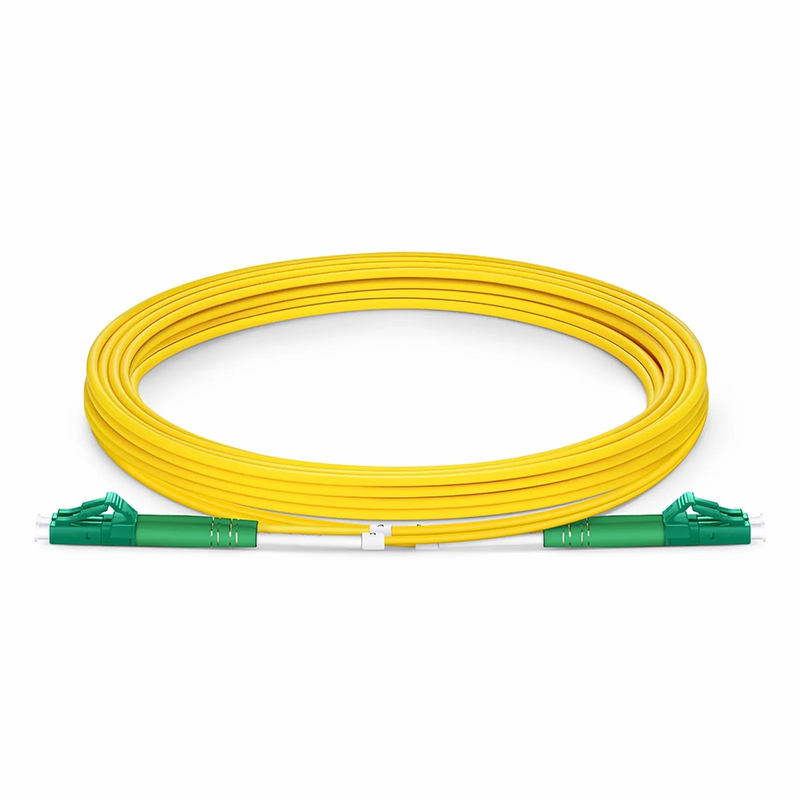 Refurb Squared 3m (10ft) Fiber Patch Cable, 2 Fibers, LC APC Duplex to LC APC Duplex, Single Mode (OS2), Riser (OFNR), 2.0mm, Tight-Buffered, Yellow