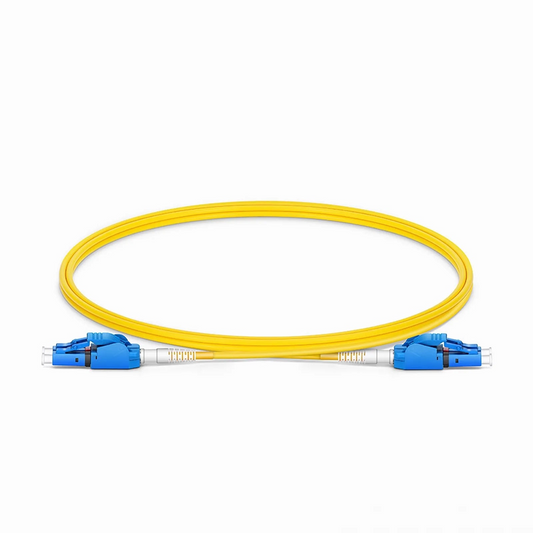 Refurb Squared 1m (3ft) Fiber Patch Cable, 2 Fibers, LC UPC Duplex to LC UPC Duplex Switchable Clip Uniboot, Single Mode (OS2), Riser (OFNR), 2.0mm, Yellow