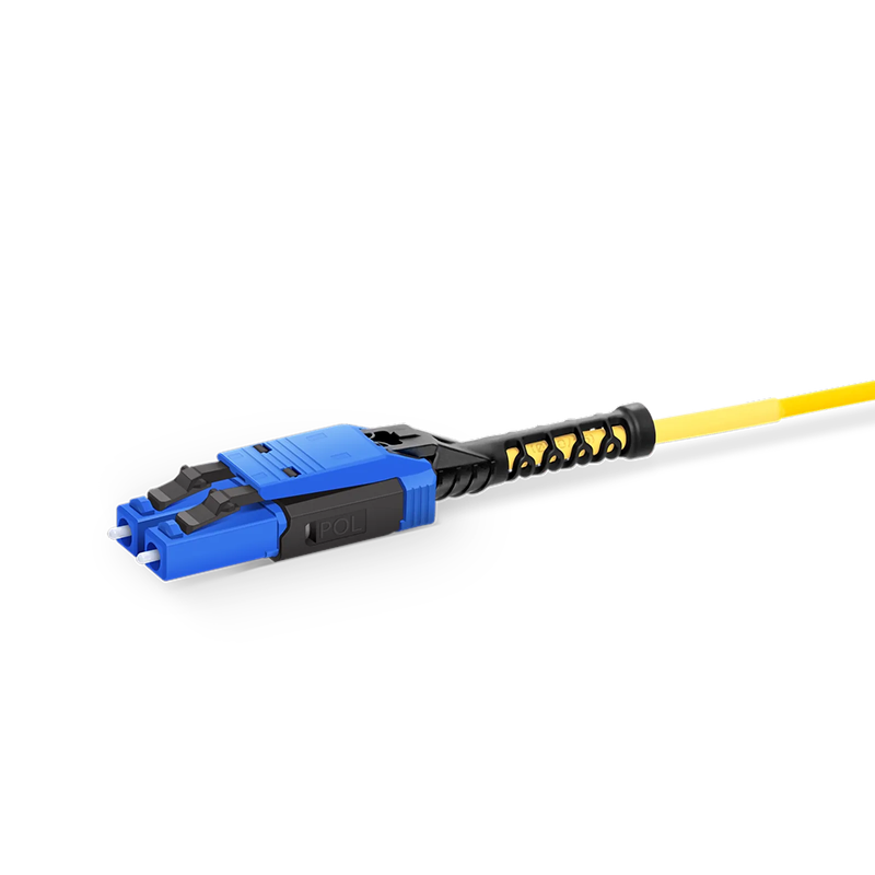 Refurb Squared 1m (3ft) Fiber Patch Cable, 2 Fibers, LC UPC Duplex to LC UPC Duplex Flat Clip with Push-Pull Boot Uniboot, Single Mode (OS2), Riser (OFNR), 2.0mm, Yellow