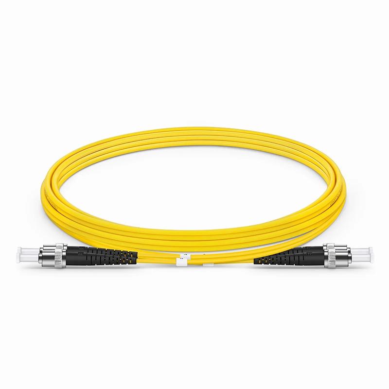 Refurb Squared 2m (7ft) Fiber Patch Cable, 2 Fibers, ST UPC to ST UPC, Single Mode (OS2), Riser (OFNR), 2.0mm, Tight-Buffered, Yellow