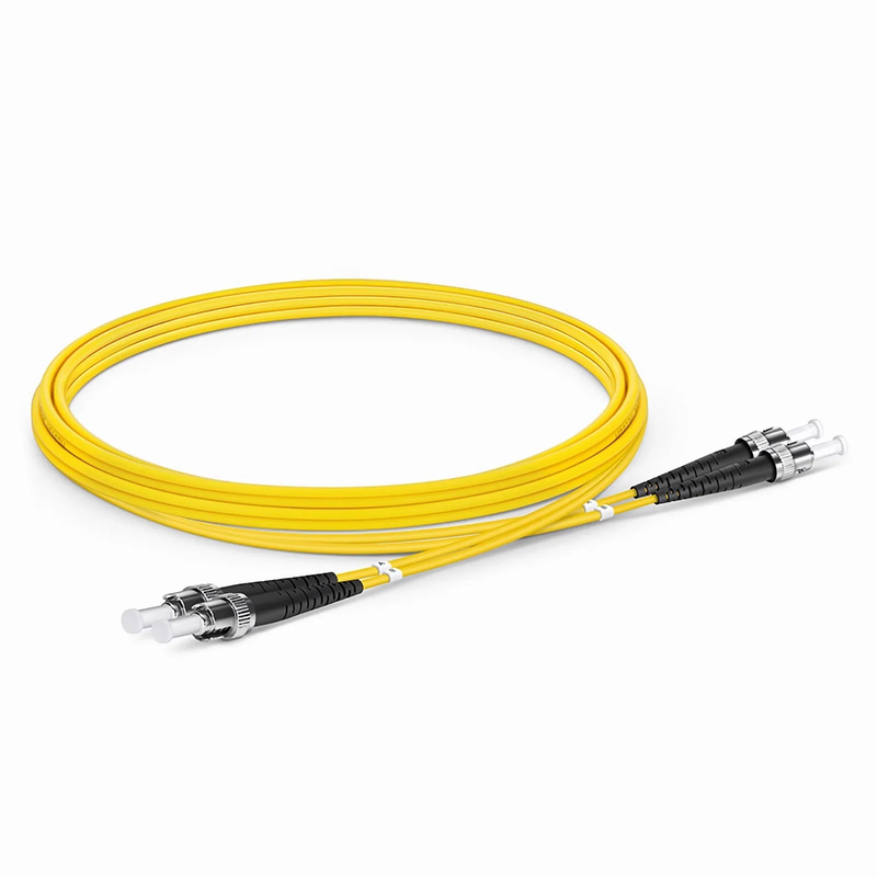 Refurb Squared 2m (7ft) Fiber Patch Cable, 2 Fibers, ST UPC to ST UPC, Single Mode (OS2), Riser (OFNR), 2.0mm, Tight-Buffered, Yellow