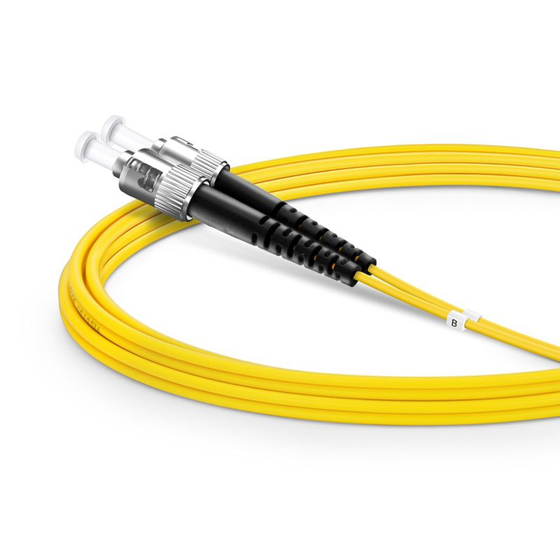 Refurb Squared 2m (7ft) Fiber Patch Cable, 2 Fibers, ST UPC to ST UPC, Single Mode (OS2), Riser (OFNR), 2.0mm, Tight-Buffered, Yellow