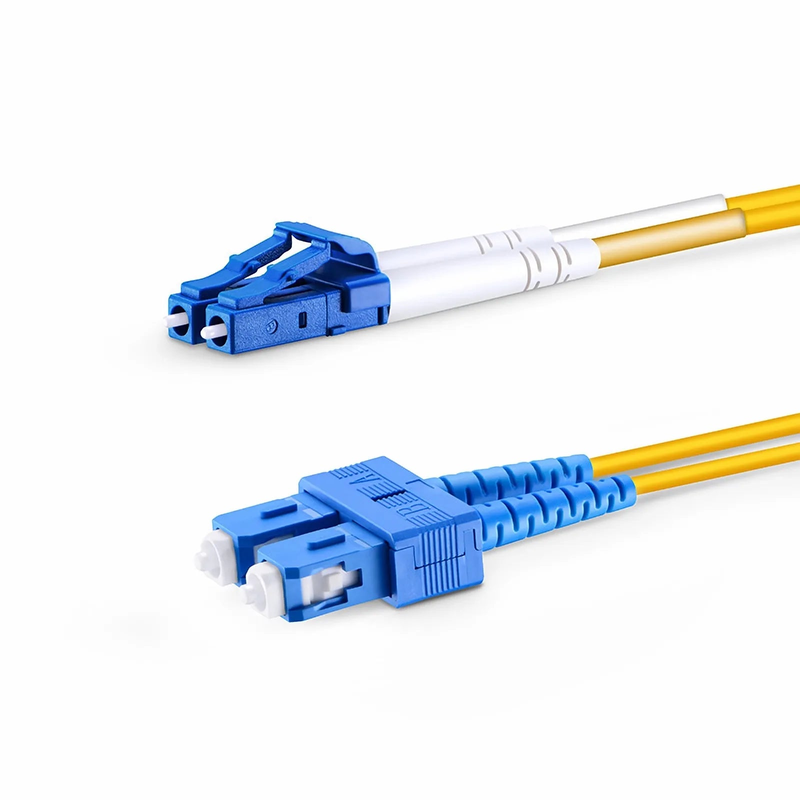 Refurb Squared 1m (3ft) Fiber Patch Cable, 2 Fibers, LC UPC Duplex to SC UPC Duplex, Single Mode (OS2), Riser (OFNR), 2.0mm, Tight-Buffered, Yellow