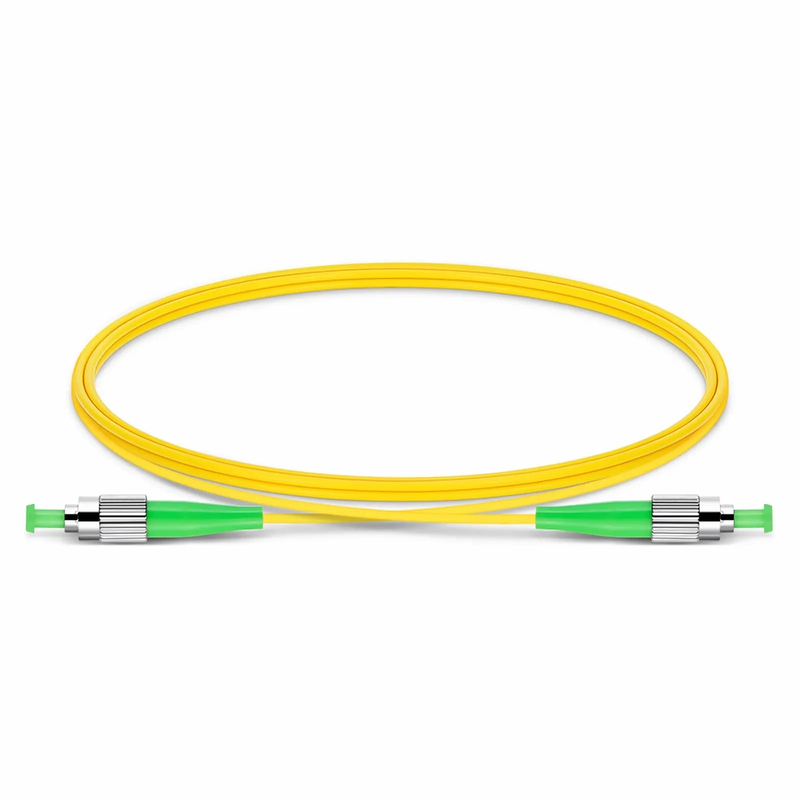 Refurb Squared 1m (3ft) Fiber Patch Cable, 1 Fiber, FC APC Simplex to FC APC Simplex, Single Mode (OS2), Riser (OFNR), 2.0mm, Tight-Buffered, Yellow