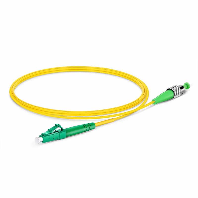Refurb Squared 1m (3ft) Fiber Patch Cable, 1 Fiber, LC APC Simplex to FC APC Simplex, Single Mode (OS2), Riser (OFNR), 2.0mm, Tight-Buffered, Yellow
