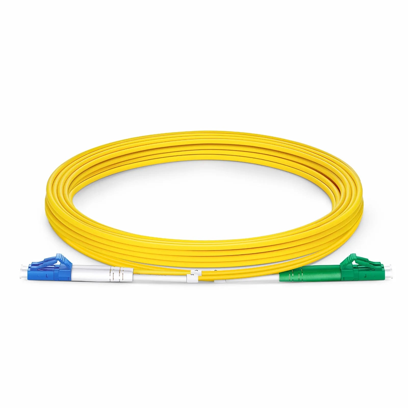 Refurb Squared 3m (10ft) Fiber Patch Cable, 2 Fibers, LC UPC Duplex to LC APC Duplex, Single Mode (OS2), Riser (OFNR), 2.0mm, Tight-Buffered, Yellow