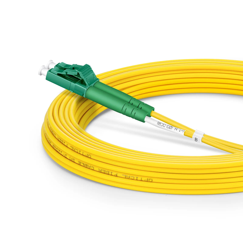 Refurb Squared 5m (16ft) Fiber Patch Cable, 2 Fibers, LC UPC Duplex to LC APC Duplex, Single Mode (OS2), Riser (OFNR), 2.0mm, Tight-Buffered, Yellow